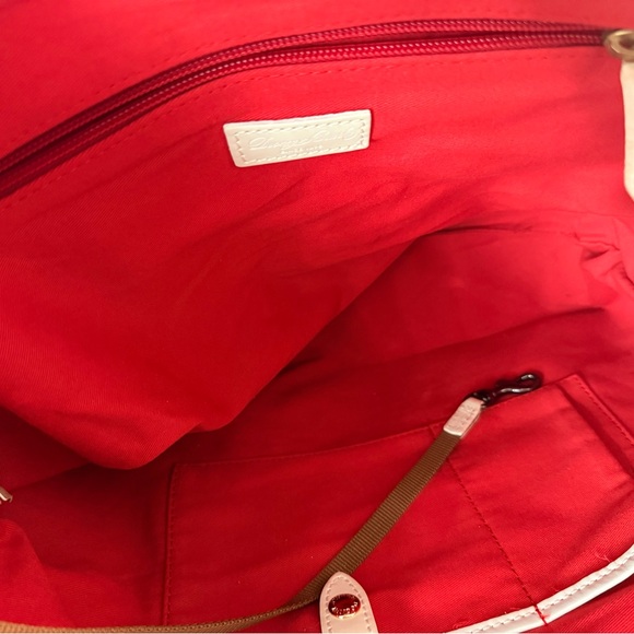 Dooney & Bourke Navy and Red Striped Tote - Picture 9 of 14